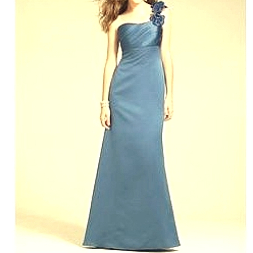 Alfred Angelo "Beyond the Sea" 1 Shoulder Satin Bridesmaid Gown NEW- Sz. 12